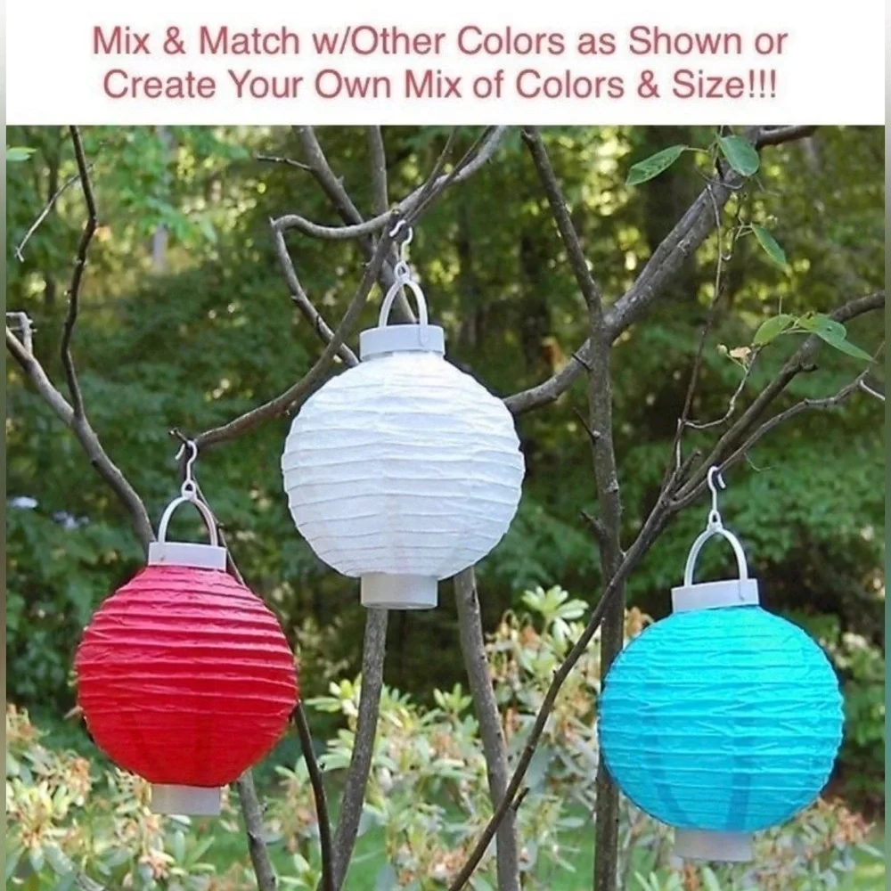 NEW One (1) Individual Paper Lantern, 22”, Pool Blue, with Metal Frame & Hanger